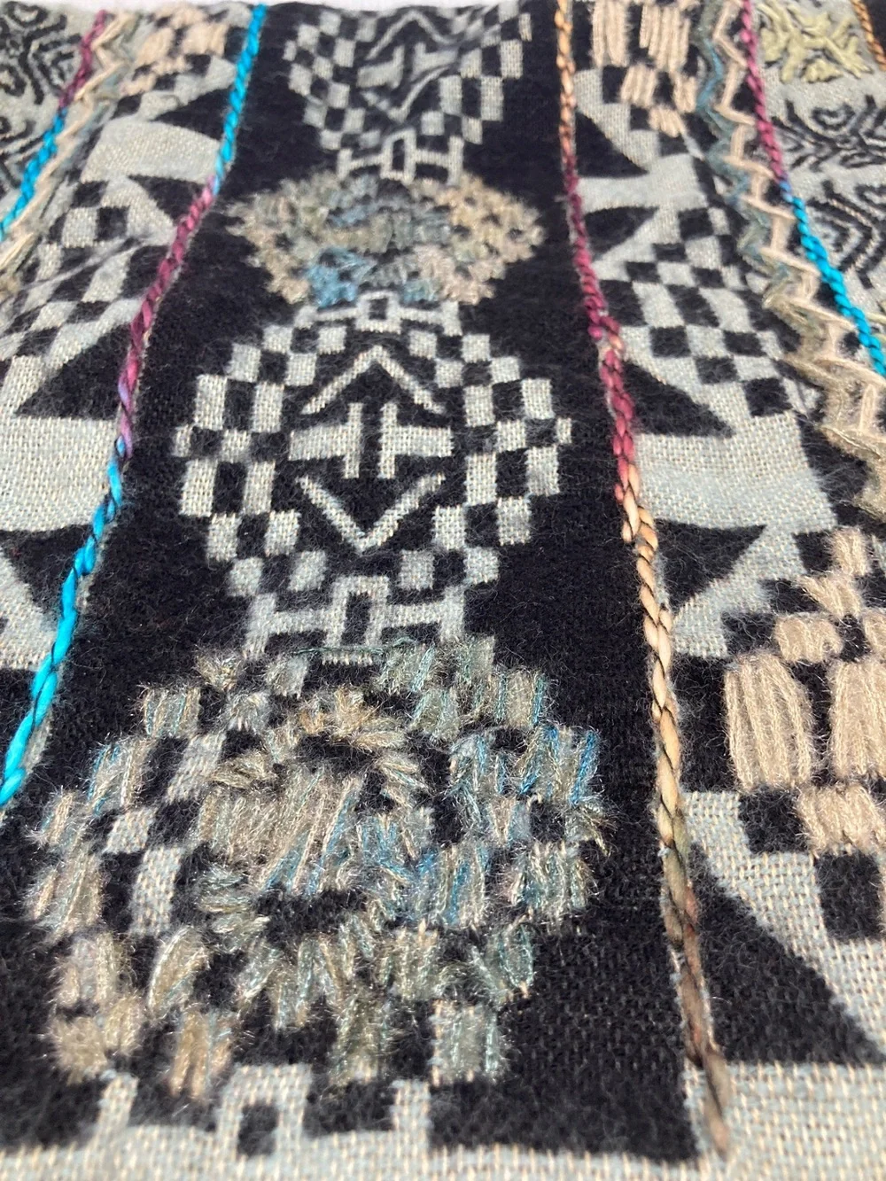 Elegant Additions Silk Fleur Blanket Scarf Wrap Boho Tribal Knit